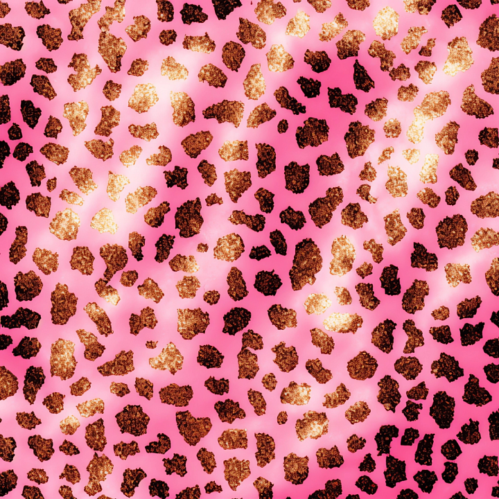 Glittery Leopard Print on Vibrant Pink Fabric seamless PBR texture preview