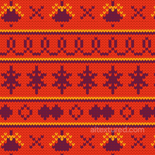 Seamless Red Knitted Christmas Sweater 3D PBR Texture with Holiday Motifs seamless All Christmas Digital paper PBR texture