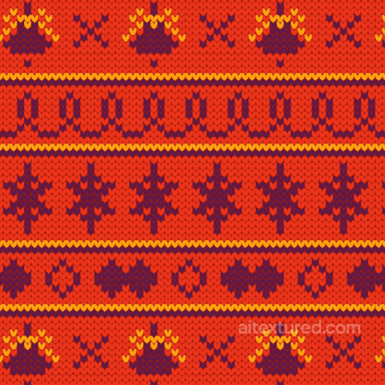 Seamless Red Knitted Christmas Sweater 3D PBR Texture with Holiday Motifs All Christmas Digital paper texture preview