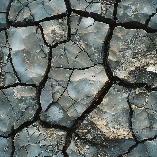 Cracked Asphalt Texture with Jagged Deep Fractures and Weathered Surface seamless Cracked & Holes PBR texture
