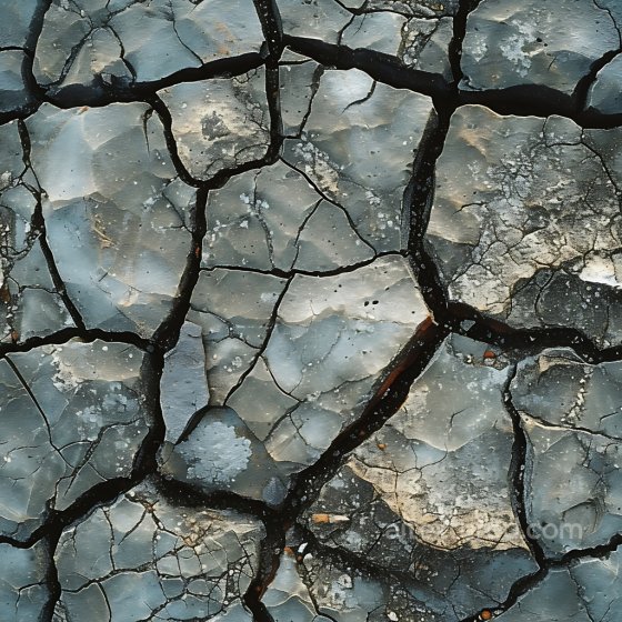 Cracked Asphalt Texture with Jagged Deep Fractures and Weathered Surface Cracked & Holes texture preview