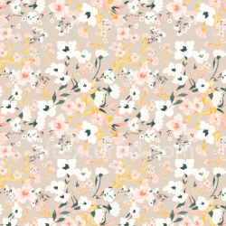 seamless Seamless 3D PBR Wild Flower Pattern Fabric Texture in Soft Beige and Pastels texture 8k free download PBR