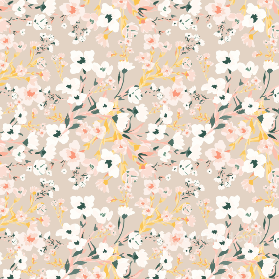 Wild Flower Pattern Fabric Texture in Soft Beige and Pastels Wild Flower texture preview