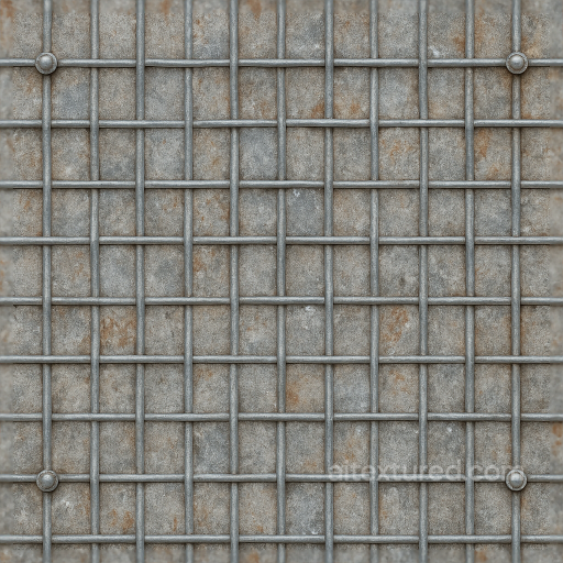 Seamless 8K 3D Texture PBR Metal Fence With Galvanized Metal And Oxidized Metal Surfaces seamless Fences PBR texture