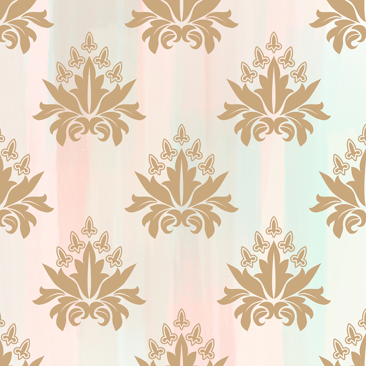 Retro Paisley Fabric with Soft Beige Ornament on Pastel Background seamless PBR texture preview