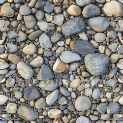 seamless Seamless 3D PBR Texture of Smooth Rounded Pebble Ground in Muted Earth Tones texture 8k free download PBR