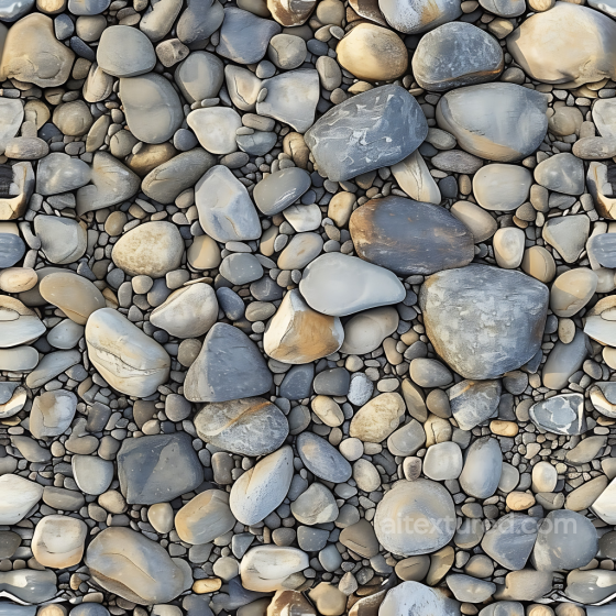Stone Texture of Smooth Rounded Pebble Ground in Muted Earth Tones Stone texture preview