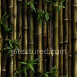 seamless Seamless 3D PBR Texture of Natural Bamboo Culms with Fresh Green Leaves texture 8k free download PBR
