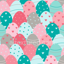 seamless Seamless 3D PBR Texture with Pastel Easter Egg Patterns and Hearts texture 8k free download PBR