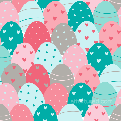 with Pastel Easter Egg Patterns and Hearts seamless All Christmas Digital paper PBR texture