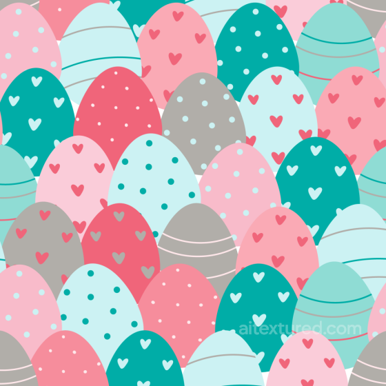 with Pastel Easter Egg Patterns and Hearts All Christmas Digital paper texture preview