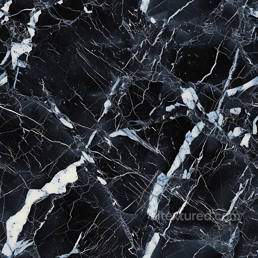 Black Marble PBR Texture with Striking White Veins seamless Marble PBR texture