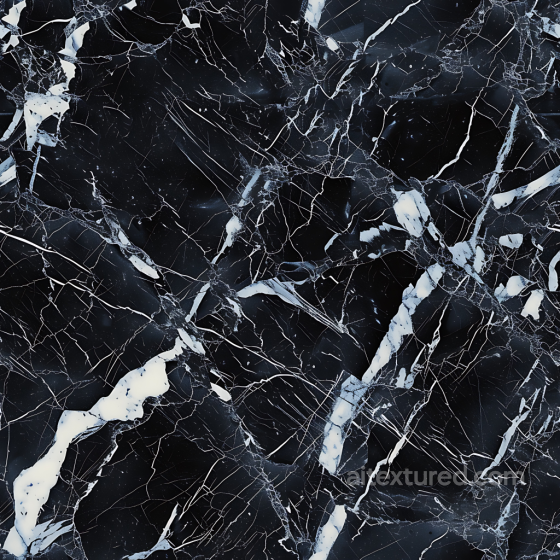 Black Marble PBR Texture with Striking White Veins Marble texture preview