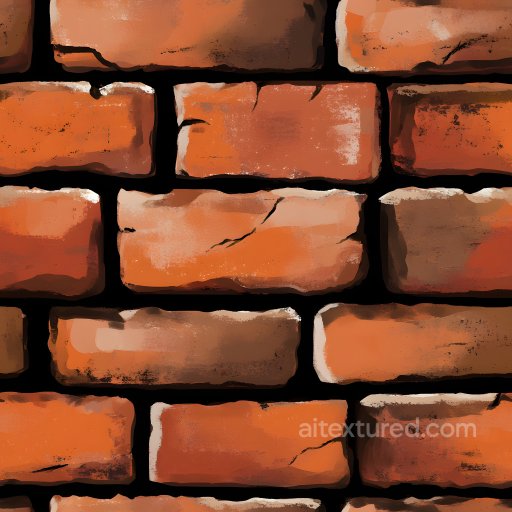 Cracked Red Brick Wall PBR Texture with Weathered Details seamless Brick PBR texture