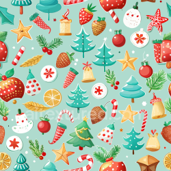 seamless Seamless 3D PBR Texture of Colorful Christmas Digital Paper with Festive Pattern texture 8k free download PBR