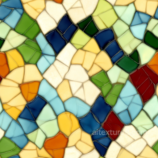 colorful ceramic mosaic PBR texture featuring irregular glossy tiles seamless Mosaic PBR texture