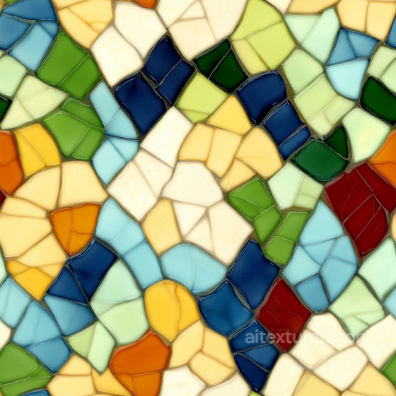 colorful ceramic mosaic PBR texture featuring irregular glossy tiles Mosaic texture preview