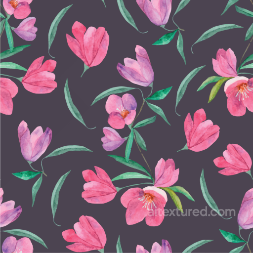 Pink Flower Watercolor Floral Texture Pattern seamless Pink Flower PBR texture