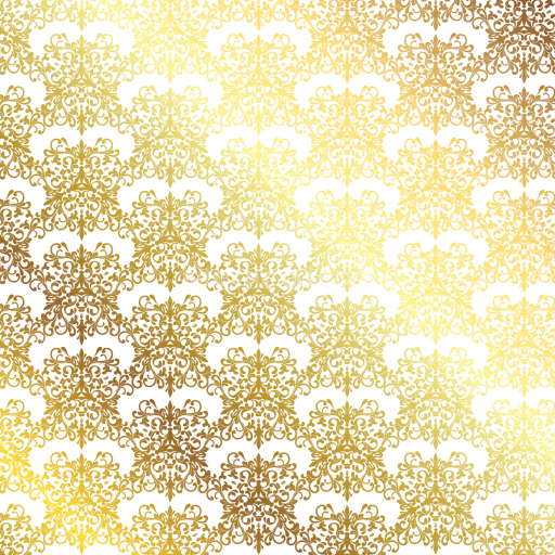 Seamless 3D PBR Texture with Ornamental White and Gold Damask Pattern
