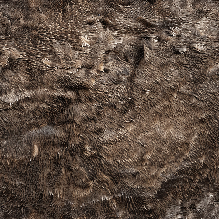 Fur Leather with Realistic Hair Detail and Natural Brown Tones seamless PBR texture preview