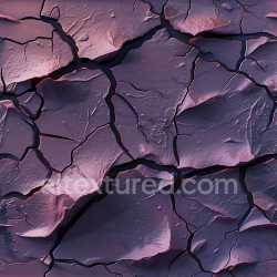 seamless Seamless 3D cracked dry earth holes PBR texture in purple hues texture 8k free download PBR