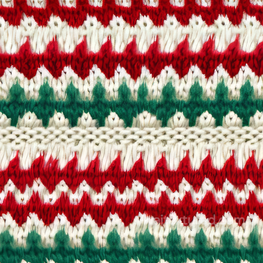 Knitted Christmas Fabric Texture with Red, Green, and White Pattern seamless All Christmas Digital paper PBR texture