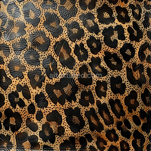 Seamless 3D leopard print embossed leather PBR texture with rich grain and gloss