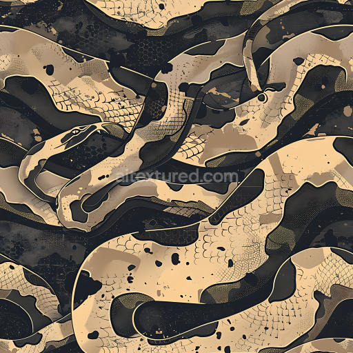 Seamless 3D PBR Desert Snake Scale Camouflage Texture with Organic Patterns