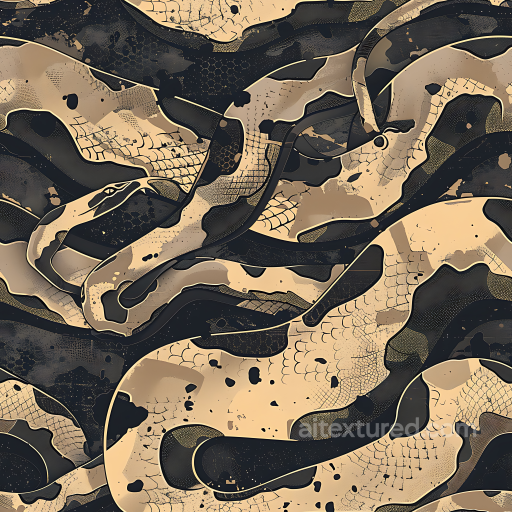 Desert Snake Scale Camouflage Texture with Organic Patterns seamless Color Camouflage PBR texture