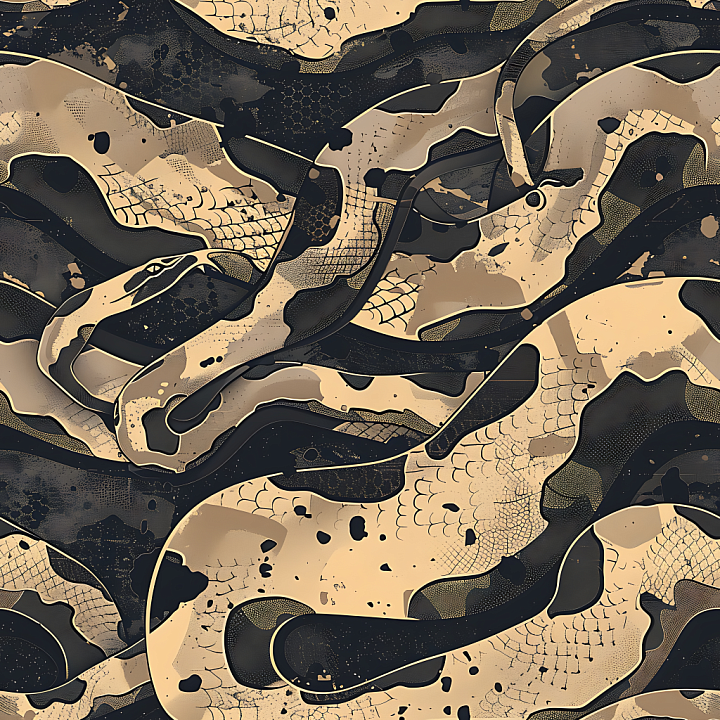 Desert Snake Scale Camouflage with Organic Patterns seamless PBR texture preview