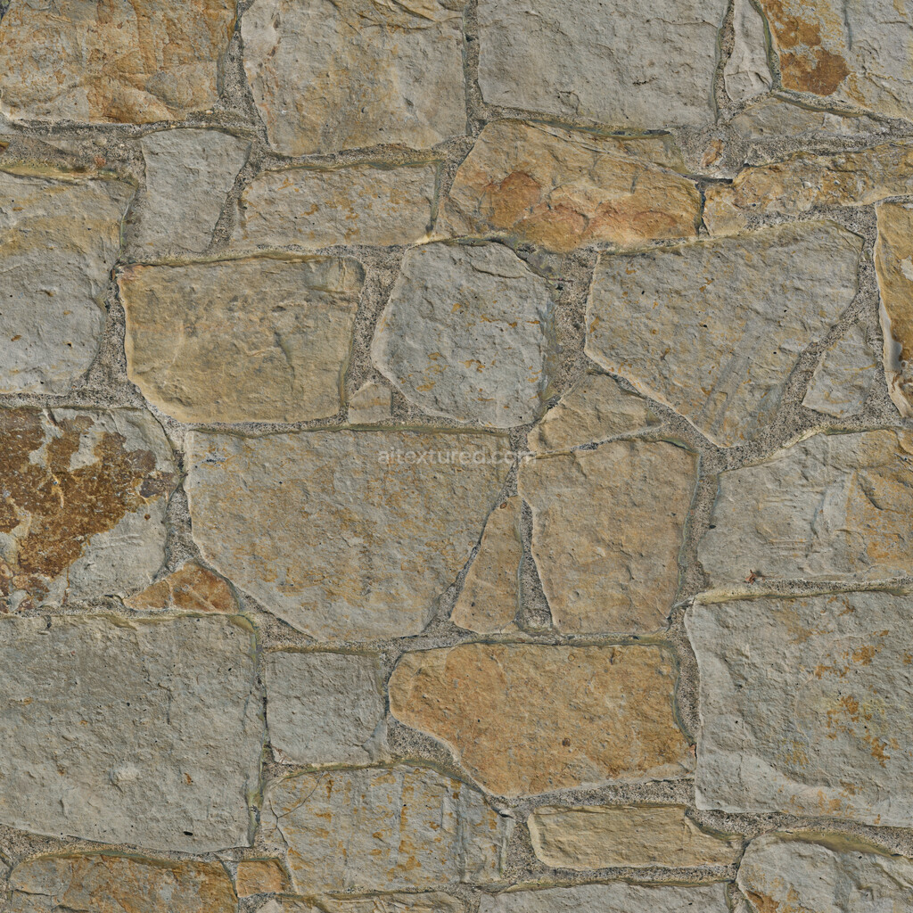 Seamless PBR brick texture with natural stone appearance