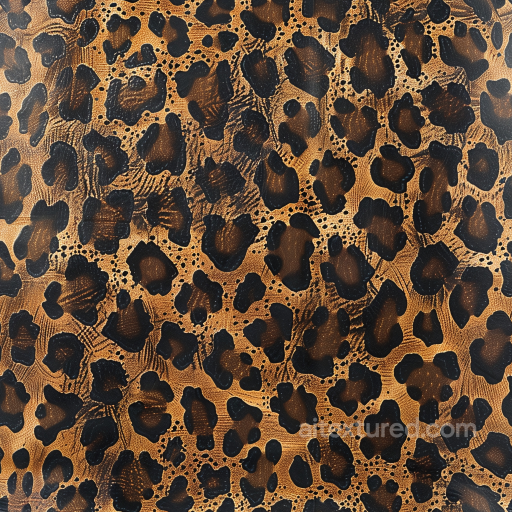 Leopard Print Brown Leather Texture with Detailed Grain and Glossy Finish seamless Leather PBR texture