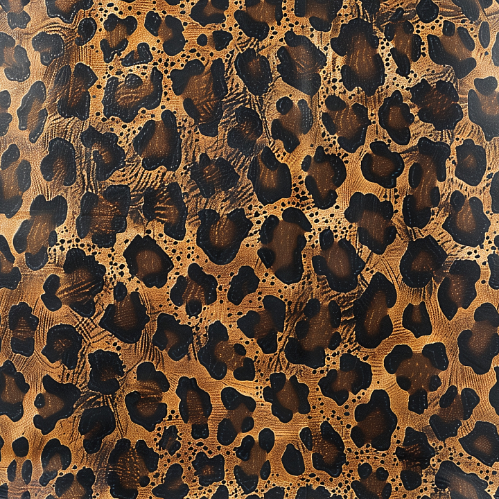 Leopard Print Brown Leather with Detailed Grain and Glossy Finish seamless PBR texture preview