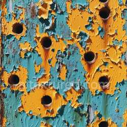 seamless Seamless 3D Cracked & Holes PBR Texture of Rusted Metal with Peeling Orange & Blue Paint texture 8k free download PBR
