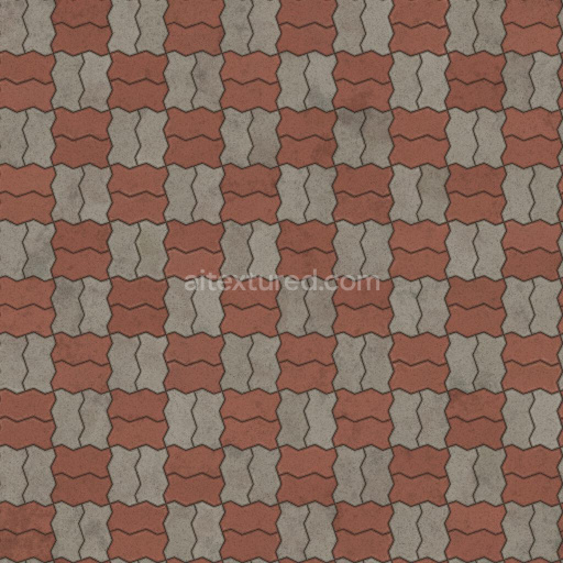 Zigzag Unipaver Blocks in Basketweave with Alternating Colours | Free PBR