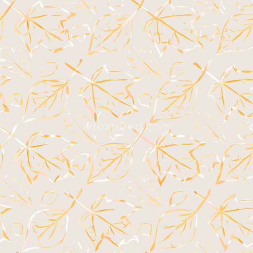 Seamless 3D PBR Texture Featuring Delicate White and Gold Leaf Patterns