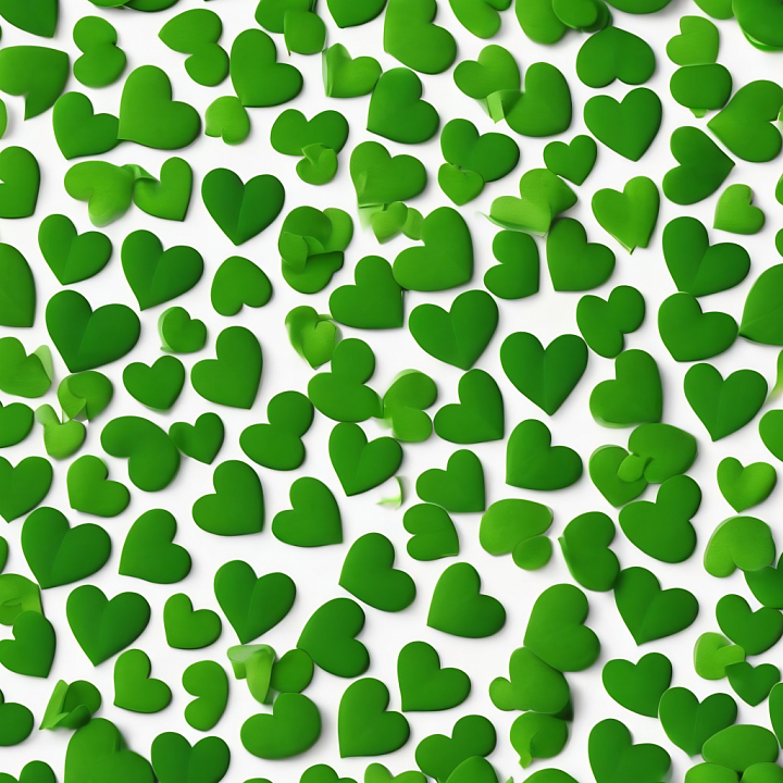 St Patrick Digital Paper Bundle of Green Heart Shapes on White Backgrou… seamless PBR texture preview