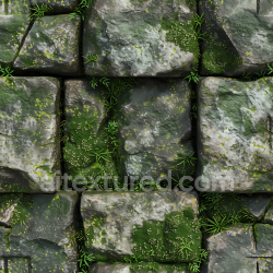 seamless Seamless 3D Mossy Cobblestone Street PBR Texture with Realistic Weathered Stones and Vegetation texture 8k free download PBR