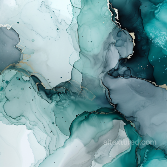 Alcohol Ink PBR Texture with Teal and Gray Fluid Waves Alcohol ink texture preview