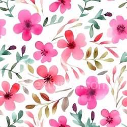 seamless Seamless 3D PBR Pink Flower Watercolor Fabric Texture with Soft Pastel Floral Pattern texture 8k free download PBR