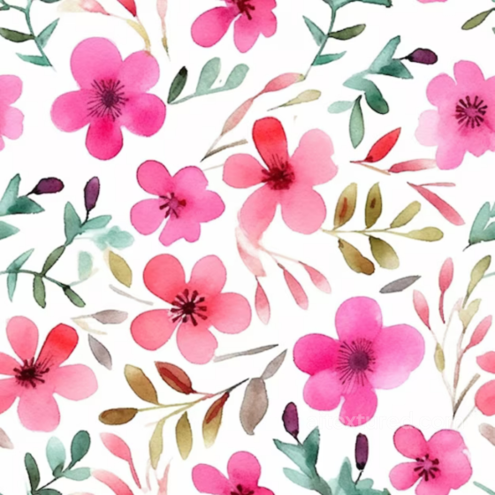 Pink Flower Watercolor Fabric Texture with Soft Pastel Floral Pattern Pink Flower texture preview