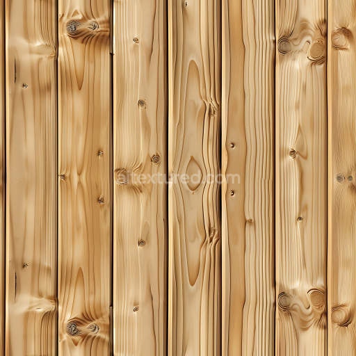 Seamless 3D Pine Wood Planks PBR Texture Featuring Natural Knots and Grain