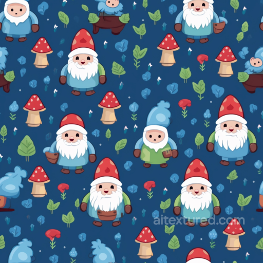 Featuring Charming Easter Gnomes and Mushrooms seamless All Easter Digital paper PBR texture