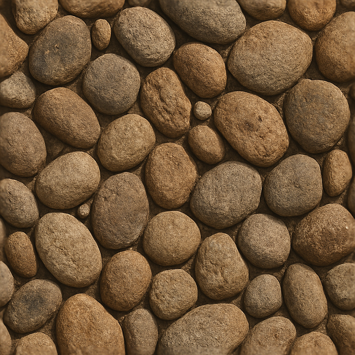 River Stone Mosaic Tiles With Rough Stone And Natural Earth Tones seamless PBR texture preview