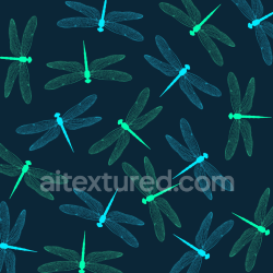 seamless Seamless 3D PBR Texture Featuring Stylized Blue and Green Dragonfly Silhouettes texture 8k free download PBR