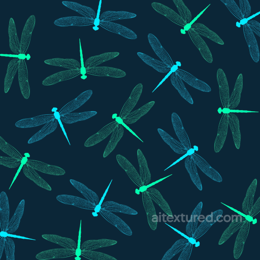 Featuring Stylized Blue and Green Dragonfly Silhouettes seamless Dragonfly PBR texture