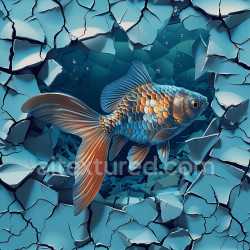 seamless Seamless 3D Cracked & Hole PBR Texture Featuring Blue Cracked Plaster with Deep Jagged Fractures texture 8k free download PBR