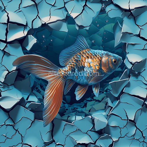 Seamless 3D Cracked & Hole PBR Texture Featuring Blue Cracked Plaster with Deep Jagged Fractures