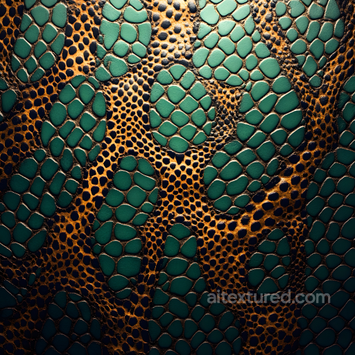 Reptile Skin Texture Featuring Detailed Green Scales and Organic Patterning seamless Skin PBR texture
