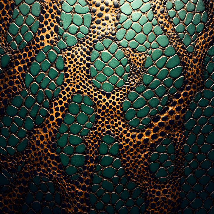 Reptile Skin Featuring Detailed Green Scales and Organic Patterning seamless PBR texture preview
